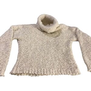 Forever 21 Boucle Women’s Ivory Turtleneck Pullover Acrylic Sweater Sz Small
